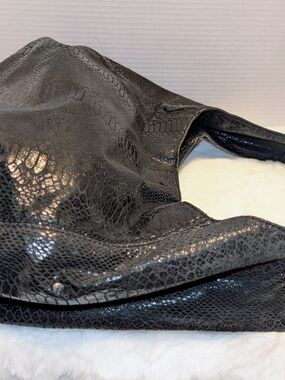 Python embossed leather hobo bag, Michael Kors Fulton